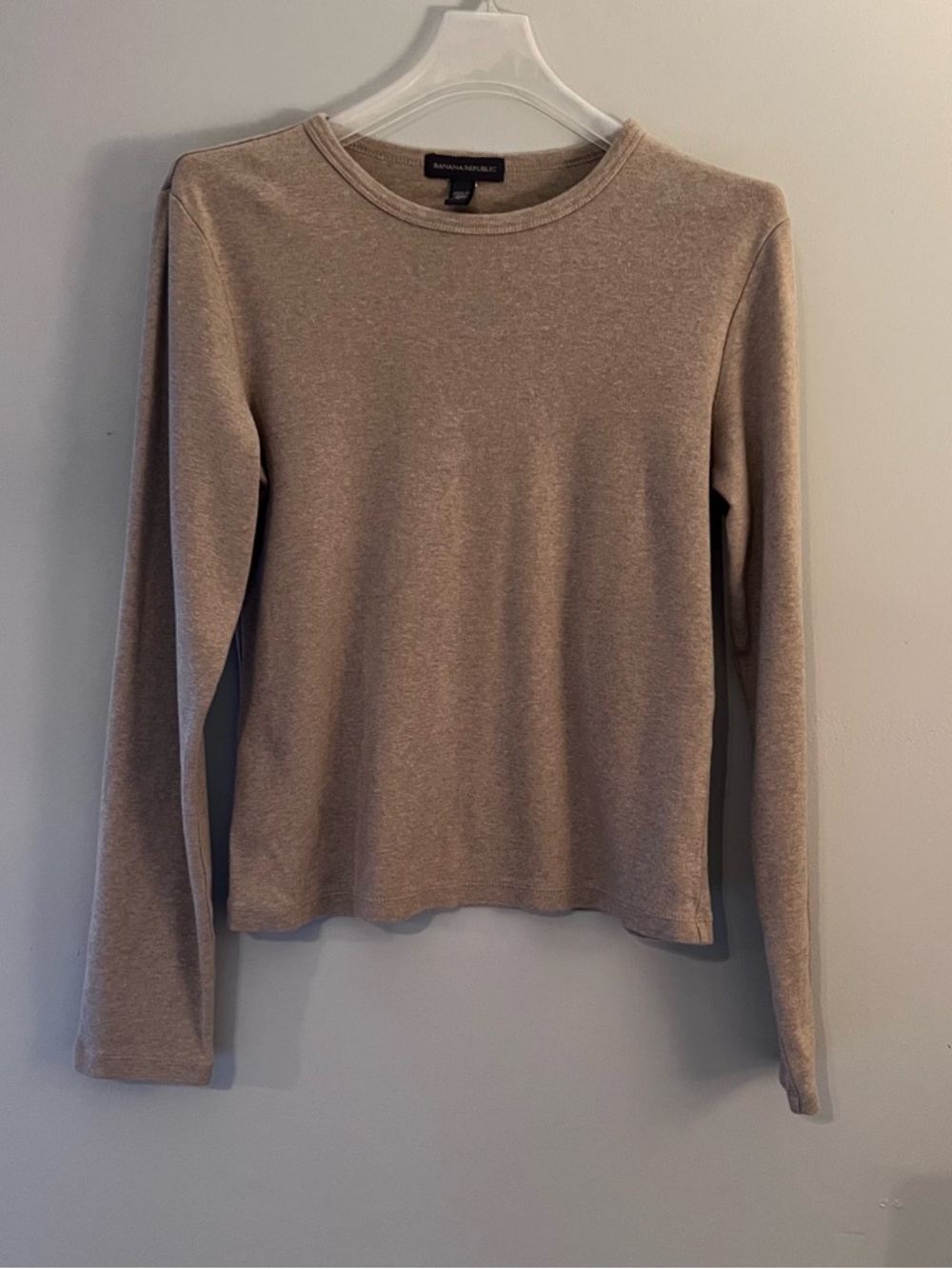 Banana Republic Long Sleeve Crewneck Top - Light Taupe